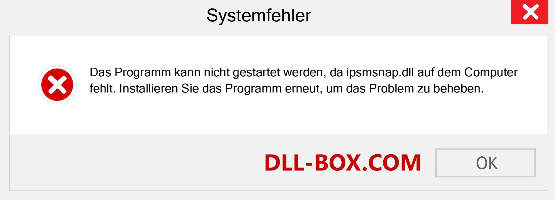 ipsmsnap.dll-Datei fehlt?. Download für Windows 7, 8, 10 - Fix ipsmsnap dll Missing Error unter Windows, Fotos, Bildern