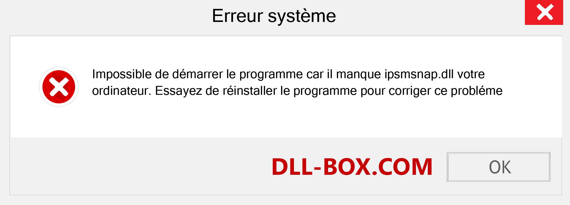 Le fichier ipsmsnap.dll est manquant ?. Télécharger pour Windows 7, 8, 10 - Correction de l'erreur manquante ipsmsnap dll sur Windows, photos, images