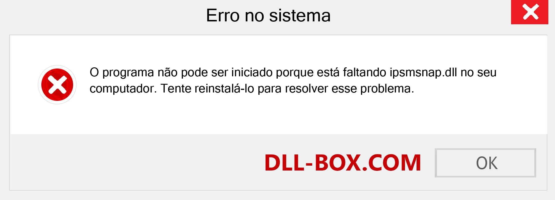 Arquivo ipsmsnap.dll ausente ?. Download para Windows 7, 8, 10 - Correção de erro ausente ipsmsnap dll no Windows, fotos, imagens